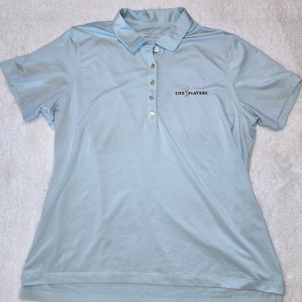 🏌️‍♂️⛳Peter Millar Golf Polo THE PLAYERS Light Blue Sun Protection PGA